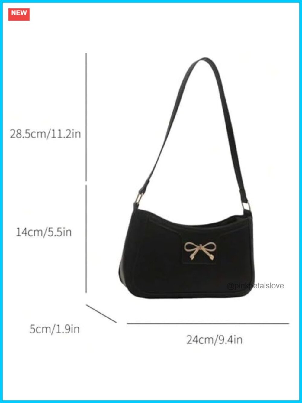 Y2K Tote Bag Shoulder Shopper Travel Purse with Zipper Chain Strap Women Handbag - Picture 5 of 5